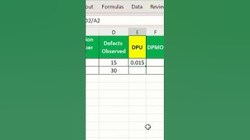 📊 Calculate DPU (Defects Per Unit) in Excel  Six Sigma Made Simple 🚀 #viral #shorts #excel