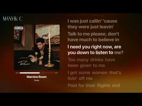 Drake - Marvin's Room (Lyrics)
