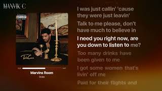 Drake - Marvin's Room (Lyrics)