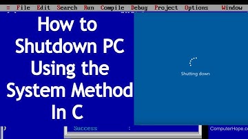 C Program To Shutdown Computer: Shutdown Computer With System Method in C Programming.