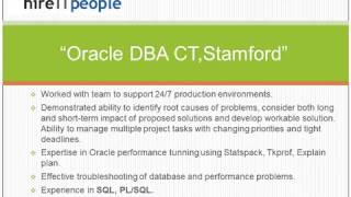 Oracle DBA Resume Stamford, CT