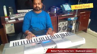 bahut pyaar karte hain tumko sanam || keyboard notes lesson || musical guruji