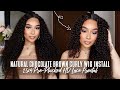 NATURAL Chocolate Brown Curly Hair Wig Install | Pre Plucked Hairline + HD Lace Ft. Alididi Hair