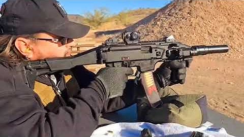 Scorpion Evo S3 w/ RS9 suppressor and binary trigger.