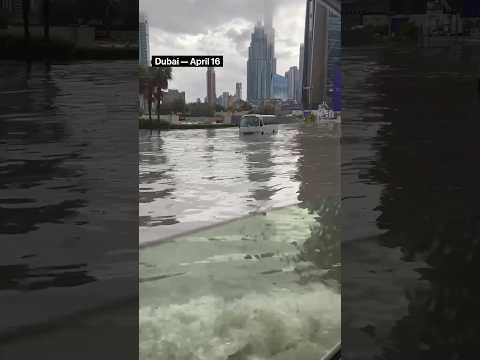 Heavy Rain in Dubai Floods Roads With Abandoned Vehicles
