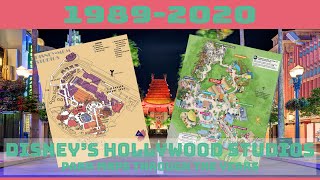 Disney's Hollywood Studios Park Maps & Attractions Through the Years 1989-2020 - A History of Disney