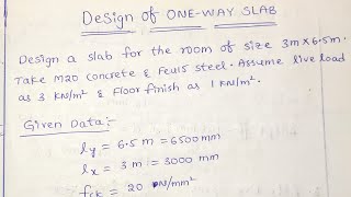 RCC DESIGN OF SLABS ONE WAY & TWO WAY EXPLAINED WITH EXAMPLE PROBLEM