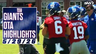 Jaxson Dart, Jameis Winston, John Harbaugh and more take the field for Giants OTAs