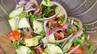 Easy Colorful Cucumber Avocado Salad- Quick Side