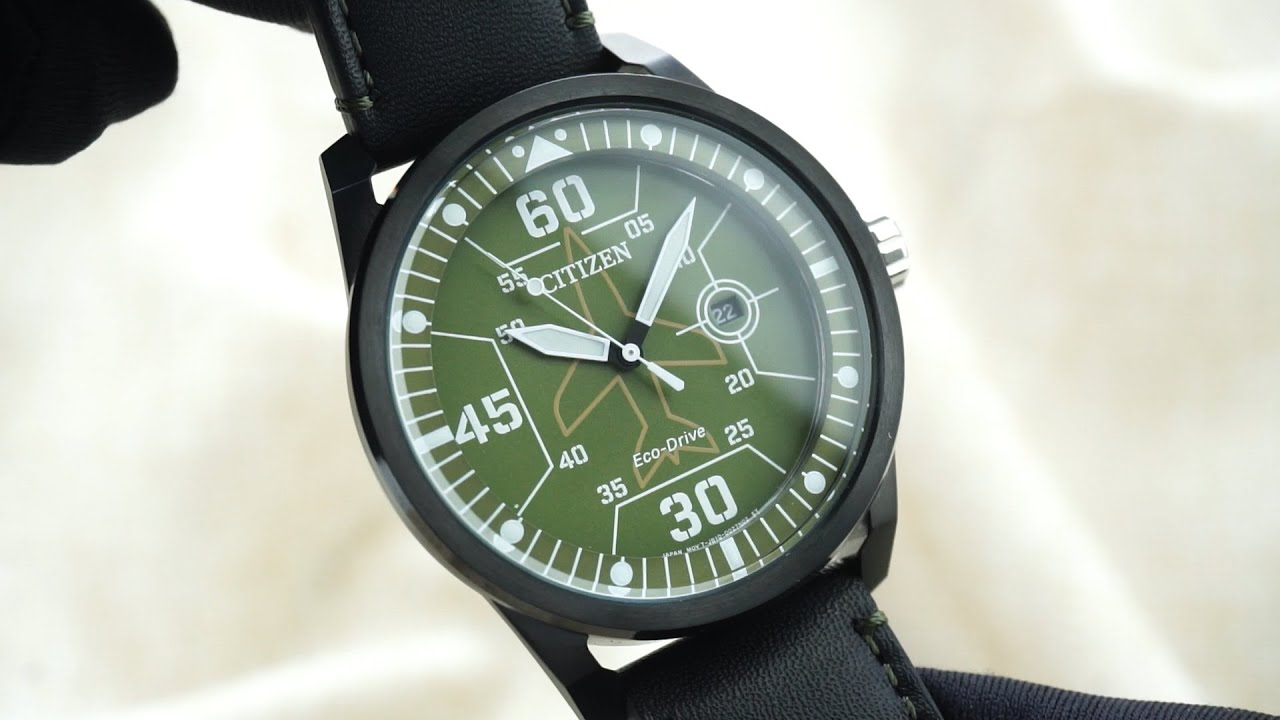Citizen Eco-Drive Avion Pilot AW1735-03X - YouTube