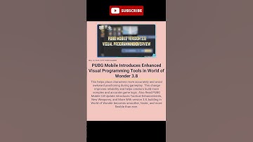 PUBG Mobile Introduces Enhanced Visual Programming Tools in World of Wonder 3.8