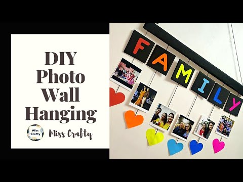 Handmade Photo Wall Hanging Ideas || DIY Beautiful Family Photo Wall Decoration || Photo Collage