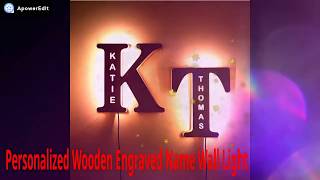 Personalized Wooden Engraved Name Wall Light screenshot 3