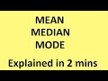 Mean, Median and Mode explained in 2 minutes.