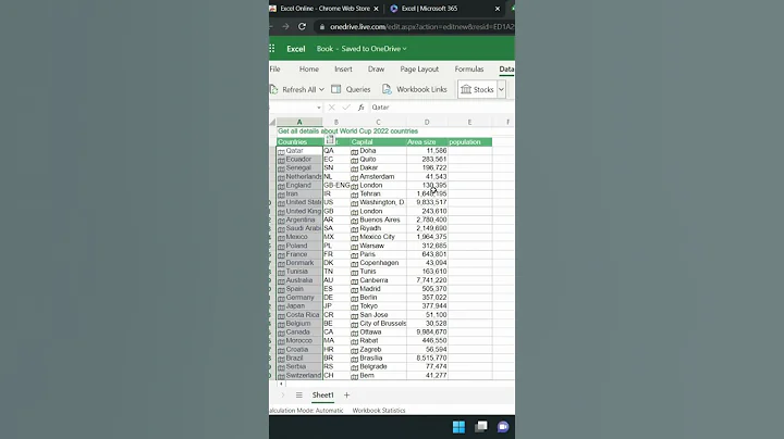 Input 47 REAL-TIME data points on Geographical 🌎 Data in Excel! Here's how in 60 seconds #shorts