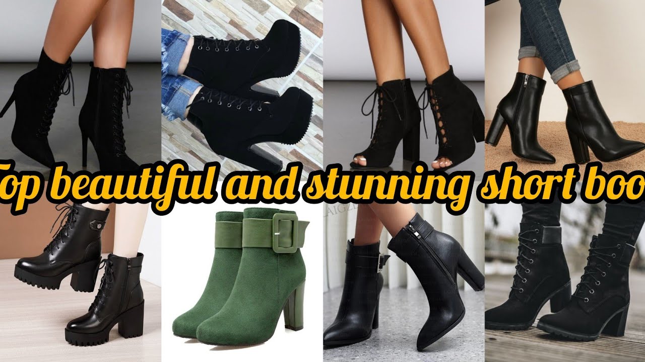 Women's Boots short with high heels elegant, warm and sexy