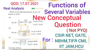 Csir Net | Gate | IIT JAM | NBHM | Real Analysis Solution QOD 17.07.2021 | SUDIP KUMAR | by PMA