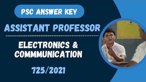 KPSC Answer Key | Assistant Professor | ECE | Electronics & Communication