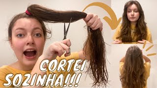 COMO CORTAR O CABELO SOZINHA  SURTO DE QUARENTENA (corte repicado + franja curtain bangs)