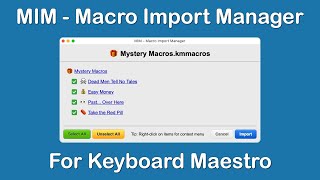 MIM - Macro Import Manager for Keyboard Maestro