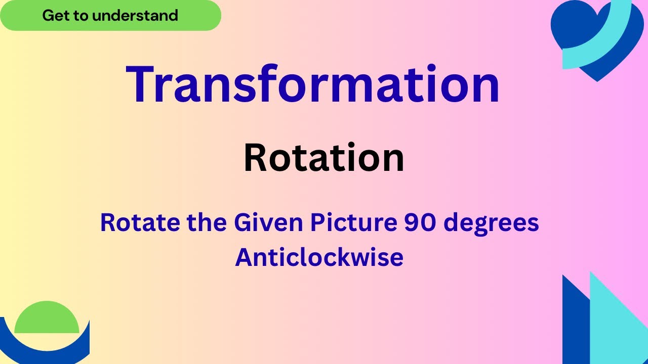 Rotation: Rotate 90 degree Anticlockwise about Origin IGCSE Maths Year ...