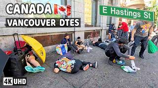 🇨🇦 【4K】 East Hastings St. Downtown Vancouver BC, Canada. Street Walk.