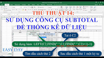 THỦ THUẬT 14:  Sử dụng Công cụ Subtotal để thống kê dữ liệu