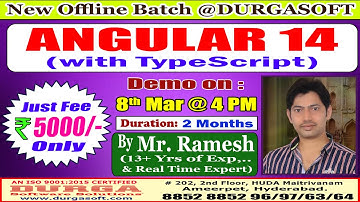 ANGULAR 14 Offline Training @ DURGASOFT