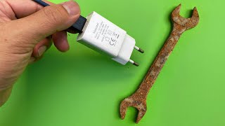 Real Inventions! Best Way To Remove Rust And Copper Plating With The Charger