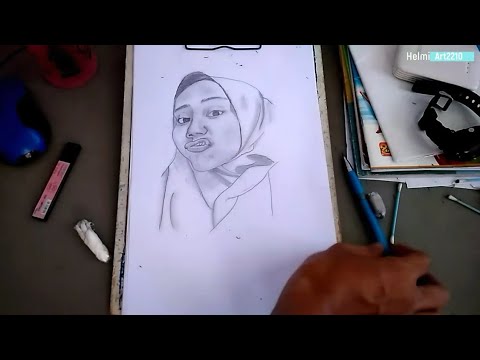 Gambar sketsa wajah | melukis wajah mudah gampang - YouTube