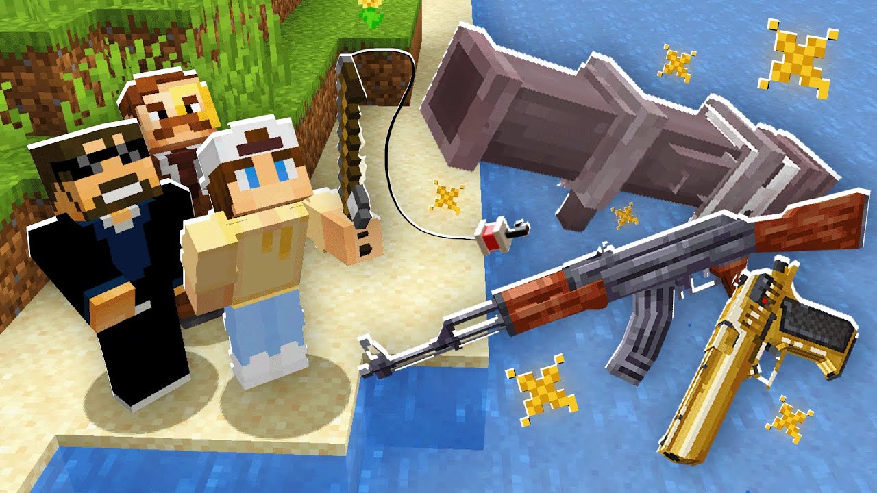 Minecraft, But You Fish Random Guns...
