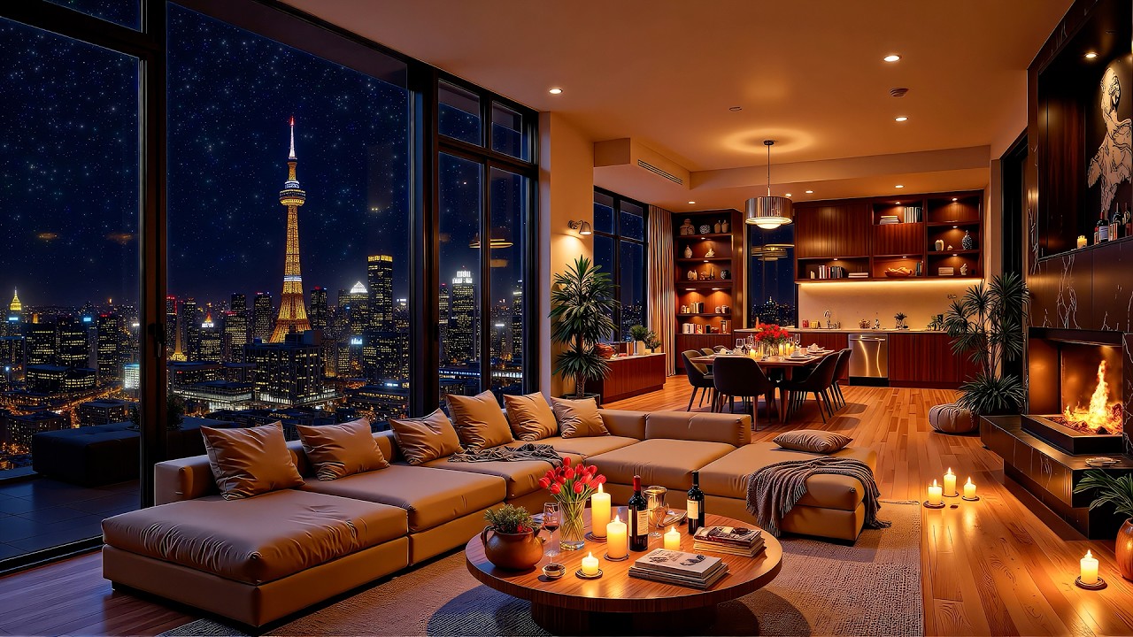 Chill Night Jazz Vibes - Cozy Apartment with Relaxing Piano Jazz for Stress Relief & Deep Sleep