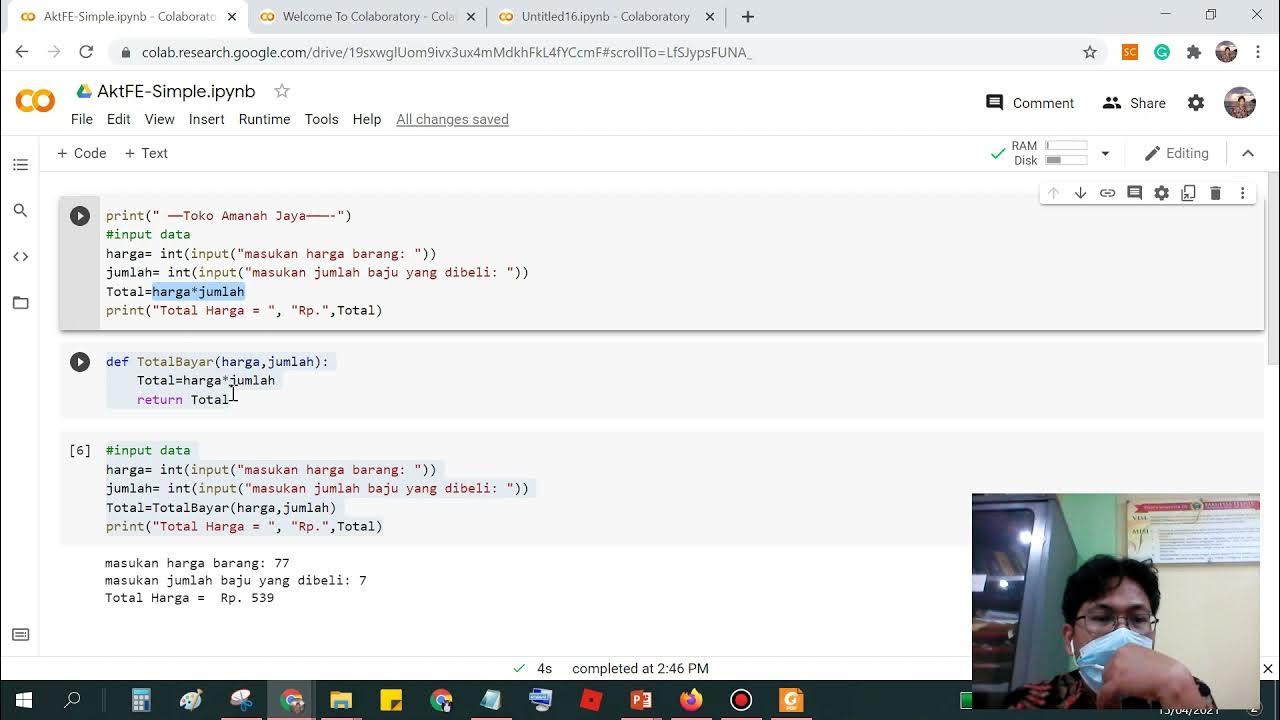 Fungsi Sederhana di Google Colab - Python, dan Implementasi Pseudocode ...