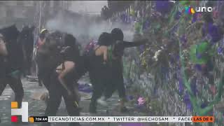 Encapuchadas ocasionaron destrozos en la marcha #8M2021