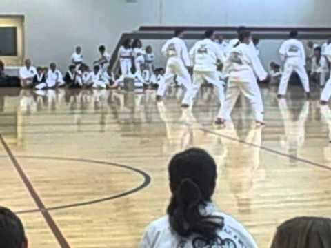 Ashley's yellow belt promotion test TKD breaking a...