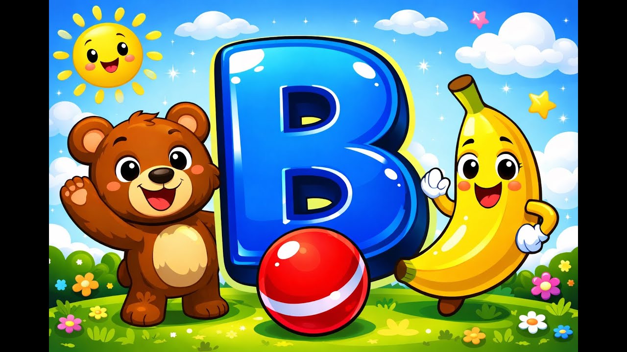 Letter B Song for Kids | B is for Ball, Bear & Banana | ABC Alphabet ...