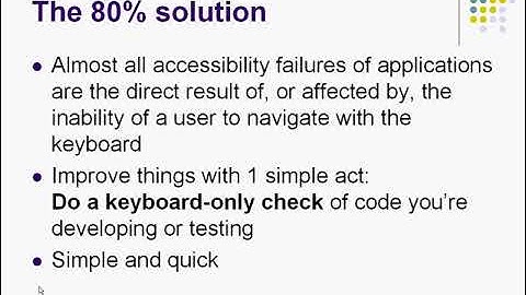 Accessibility -  The Keyboard is Key