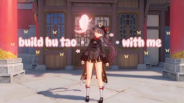 building/leveling up hu tao 👻˚☽˚｡⋆| cozy genshin gameplay