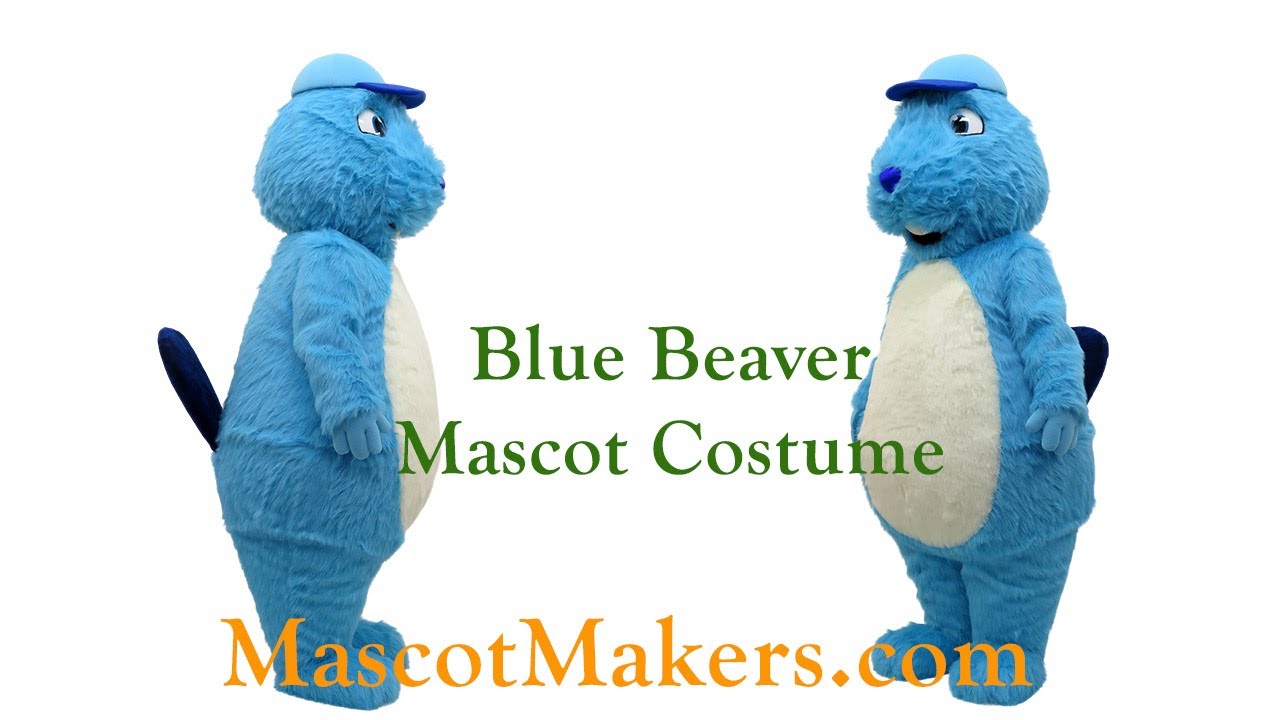 Blue Beaver Mascot Costume - YouTube