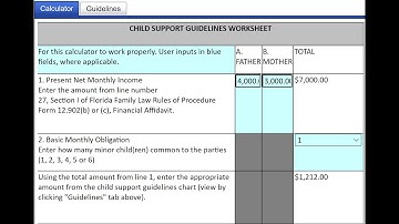 Florida child support calculation (2020)