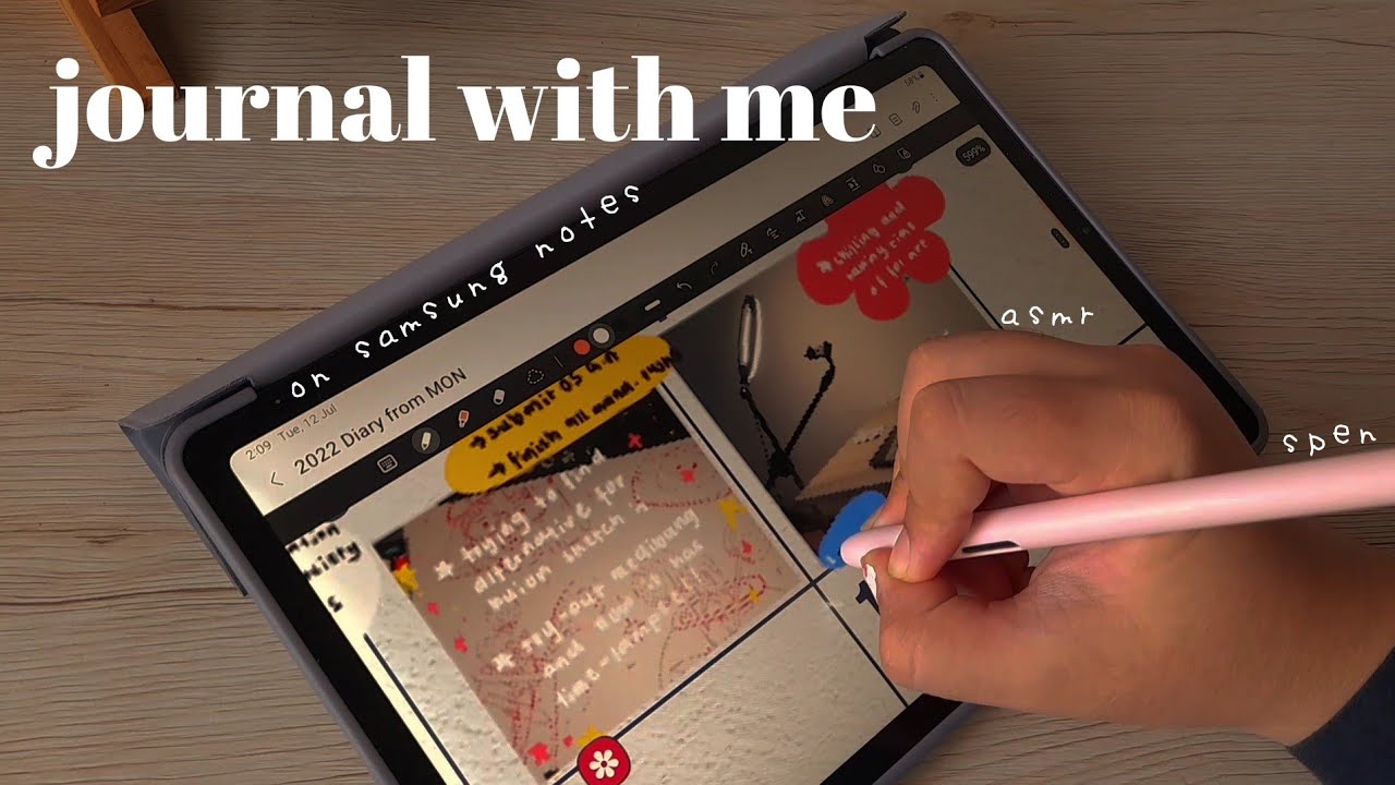 [ASMR] digital journal with me 2022 on android tablet (free template)