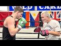 IRISH CALLUM WALSH 5-0, 4KOs SHOWS HIS SCARY POWER TRAINING WITH FREDDIE ROACH ON THE MIITS &amp; BAG