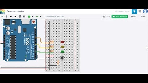 ¿Cómo hacer un semáforo con pulsador? - Tinkercad