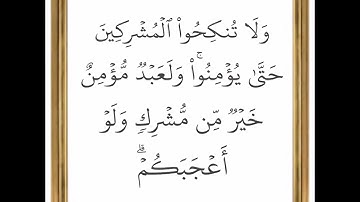 سورة البقرة - من الآية 221 إلى الآية 222 - بصوت القارئ خليفة الطنيجي - رواية حفص عن عاصم