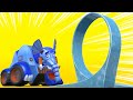 AnimaCar MÙA ĐÔNG: VOI MÁY XÚC sợ VÒNG TRÒN BĂNG - Phim hoạt hình dành cho trẻ em với xe và thú