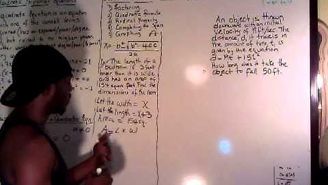 Quadratic Formula: Word Problem Applications