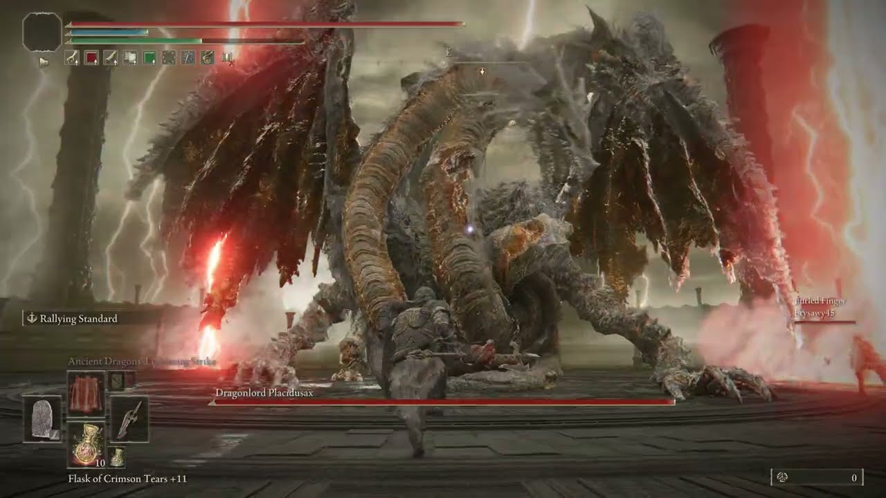 Fighting Dragonlord Placidusax (with summons) - Elden Ring PS5 gameplay [4K]