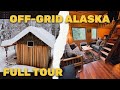 Alaska cabin  offgrid homestead  full tour