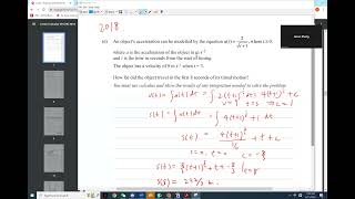 sun 2 6-nov-2022(5)NCEA Level 3 integration 2018 acceleration velocity displacement