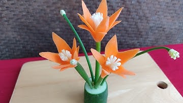 Cách Cắt Tỉa Hoa từ Cà Rốt Trình Bày Đẹp l FLORES DIY